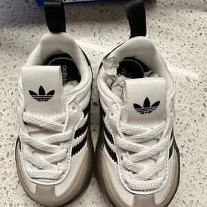 adidas Kids White and Black Retro Sneakers